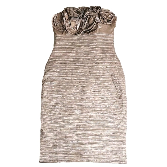 Forever 21 Small Brown Metallic Strapless Prom Cocktail Evening Party Dress - Picture 1 of 10